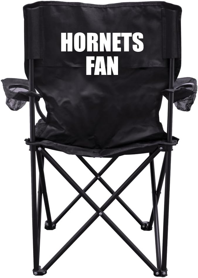 VictoryStore Outdoor Camping Chair - Hornets Fan Black Folding Camping Chair with Carry B