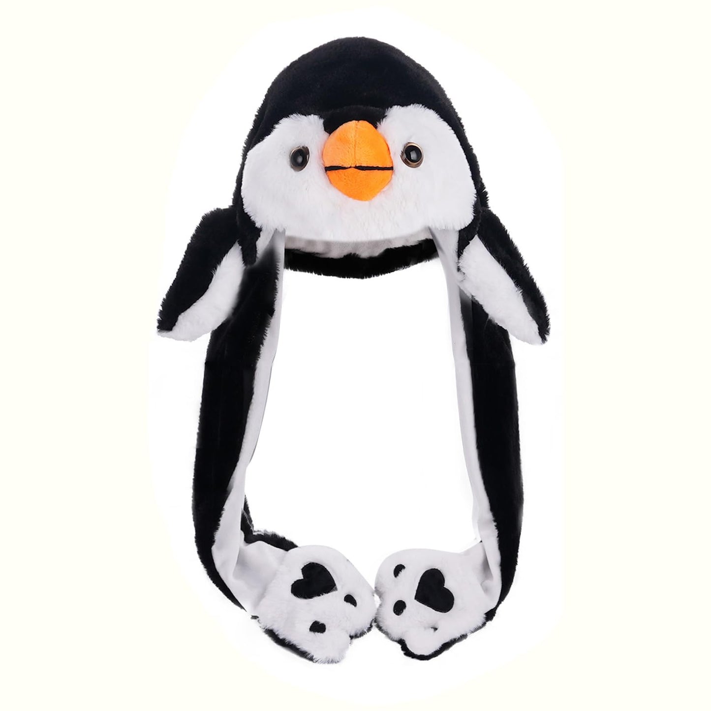 Arcimatto Animal Hat Plush Penguin Dress Up Cosplay Party Christmas Holiday Cute Cap for Kids Adults (Black Penguin)