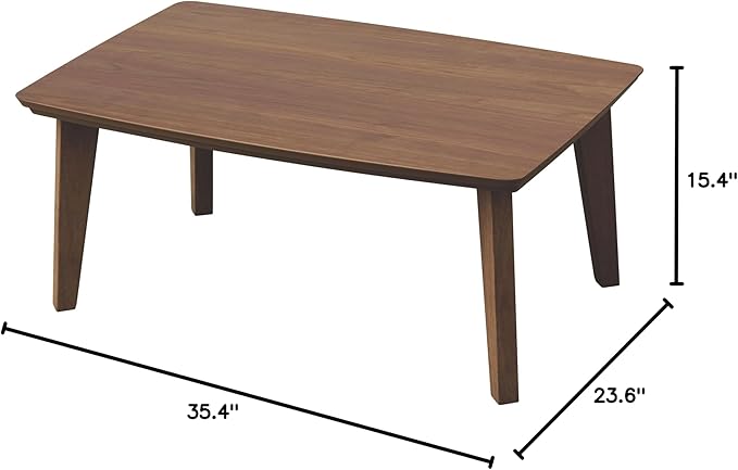 KEN JAPAN US-KLY Kotatsu Heater Table Low-Lying Dining and Work Desk (Rectangle W35.4 xD23.6 xH15.4 Inchies, Brown)
