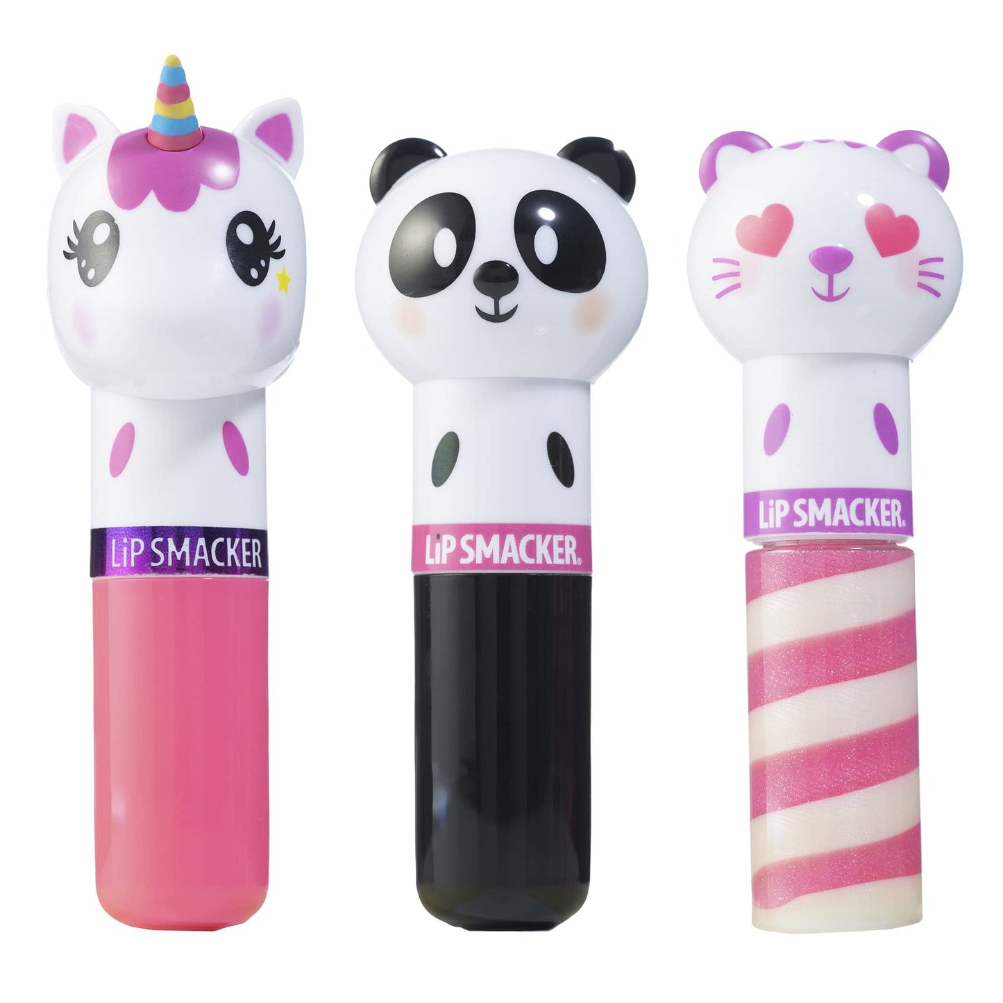 Lip Smacker Lippy Pals, Set of 3 Flavored Moisturizing & Smoothing Soft Shine Lip Balm, Hydrating & Protecting Fun Tasty Flavors