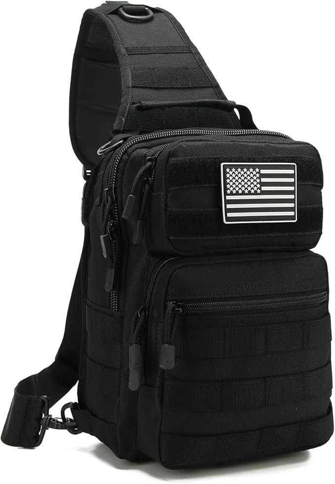 GAZJYUSP Tactical Sling Bag Backpack for Men Molle Shoulder Bag Pack Daypack Backpack for Hunting, Hiking, Traveling, Camping