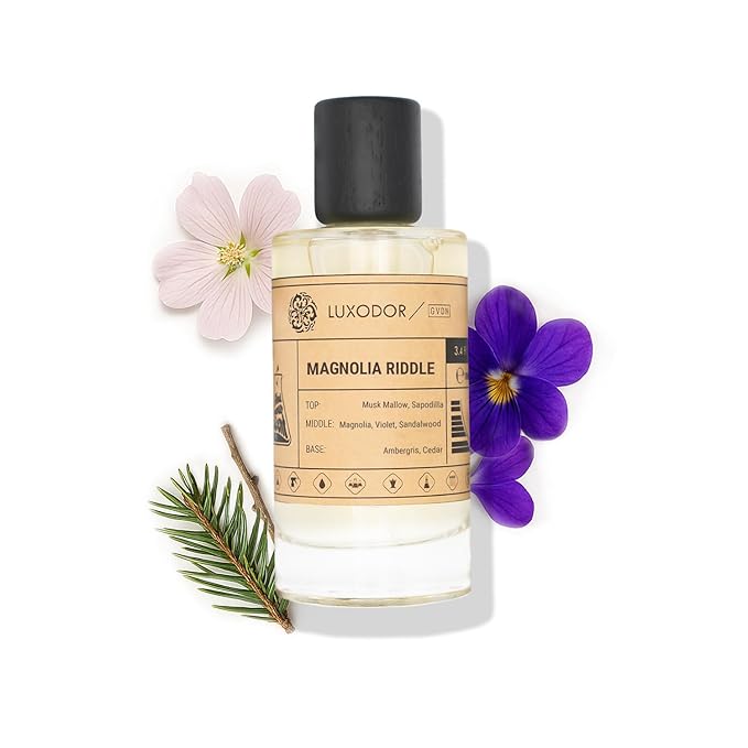 Magnolia Riddle Perfume for Men & Women, Inspired by Mojave Ghost, 2-Piece Combo of 100 ml Fragrance Spray Bottle and 10 ml Alcohol-Free Roll-On Perfume Oil, Vegan, Paraben-Free, Unisex