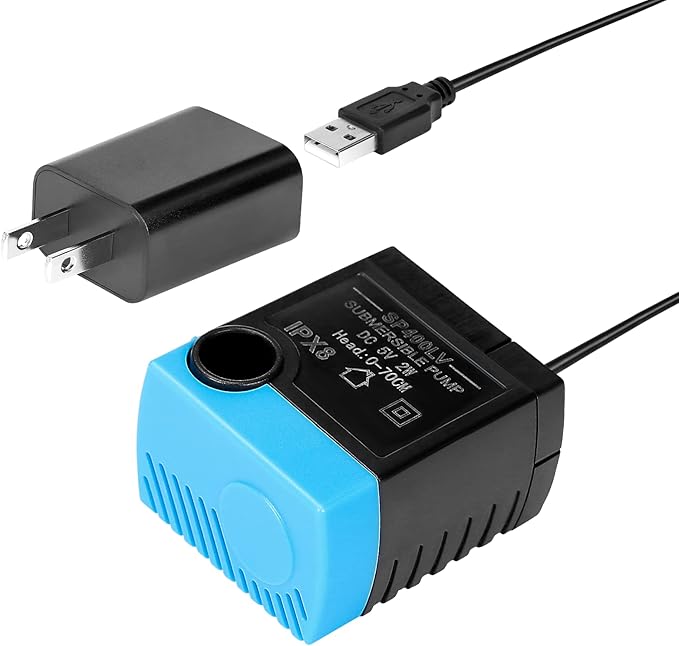 VinDox Replacement Pump for Pet Drinking Fountains - SP-400LV USB Replacement Pump with Adaptor-Compatible with Butterfly,...