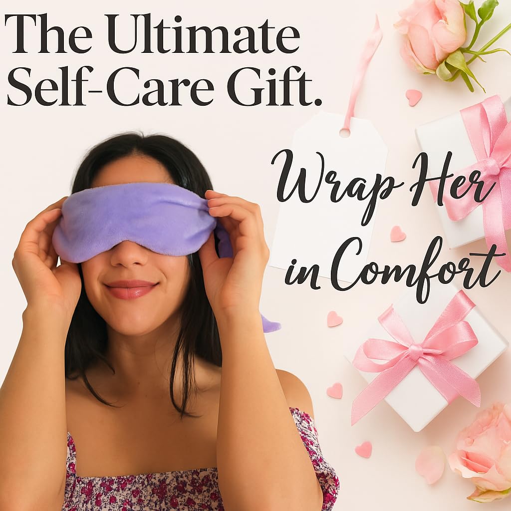 Weighted Lavender Eye Mask for Sleeping, Relaxation, Meditation & Self-Care – Aromatherapy Lavender Eye Pillow – Calming Spa Gift for Women, Men, Mom, Dad