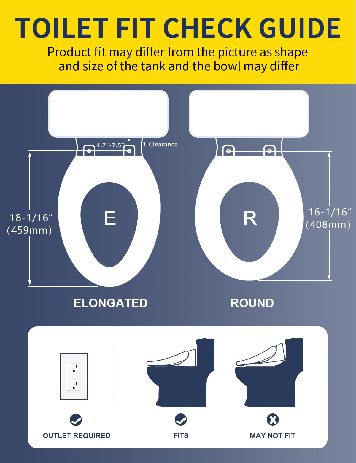 Aquonderful Heated Bidet Toilet Seat Round, Electric Smart Toilet Seat with Unlimited Warm Water, Warm Air Dryer, Remote Control, Vortex Wash, Night Light, Soft Close Lid, White
