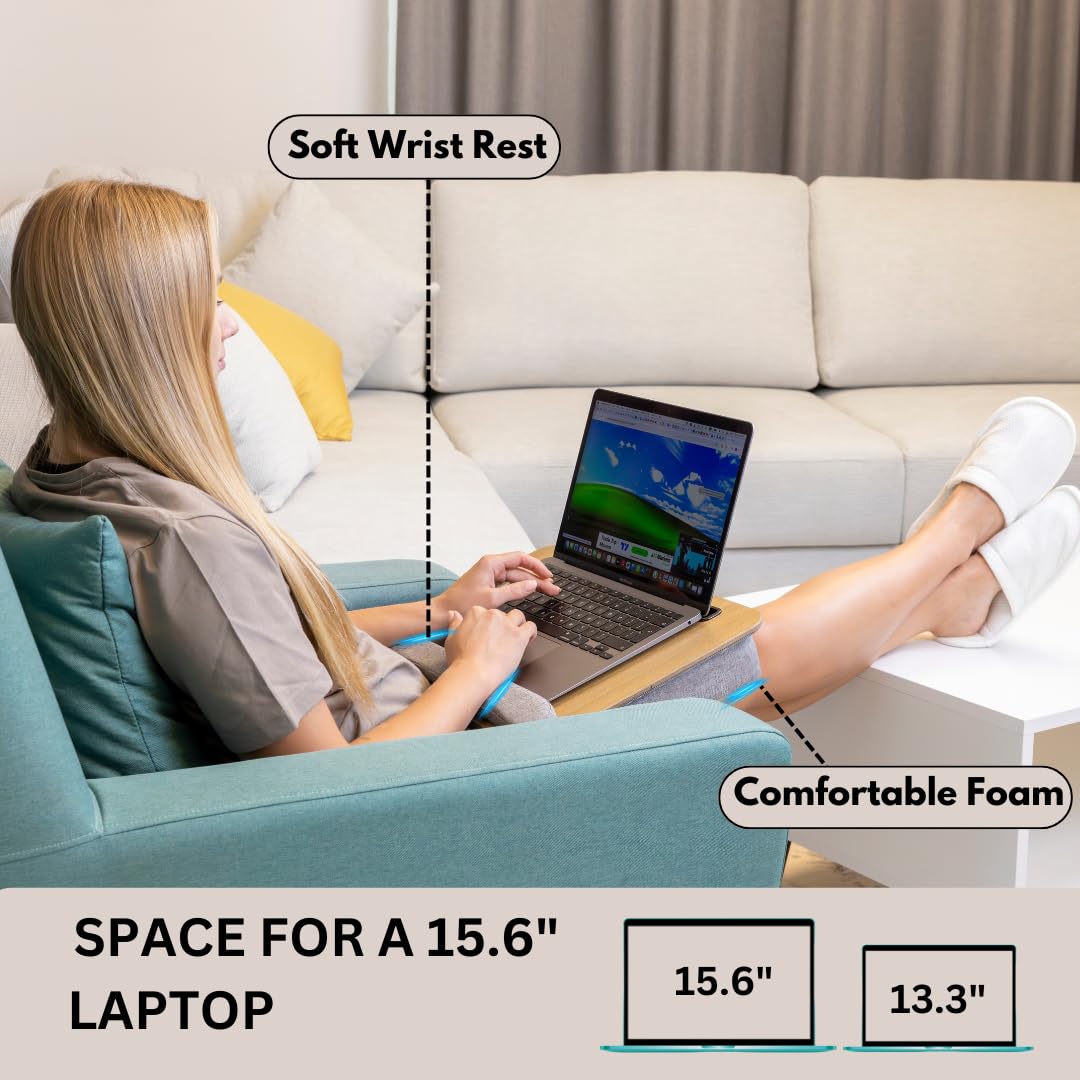 NAVASIF Portable Lap Desk for Laptop with Cushions, Work from Home Solution, Lightweight, Fits up to 15.6 inches Laptop, iPad Tablet and Phone Holder (Medium Size)