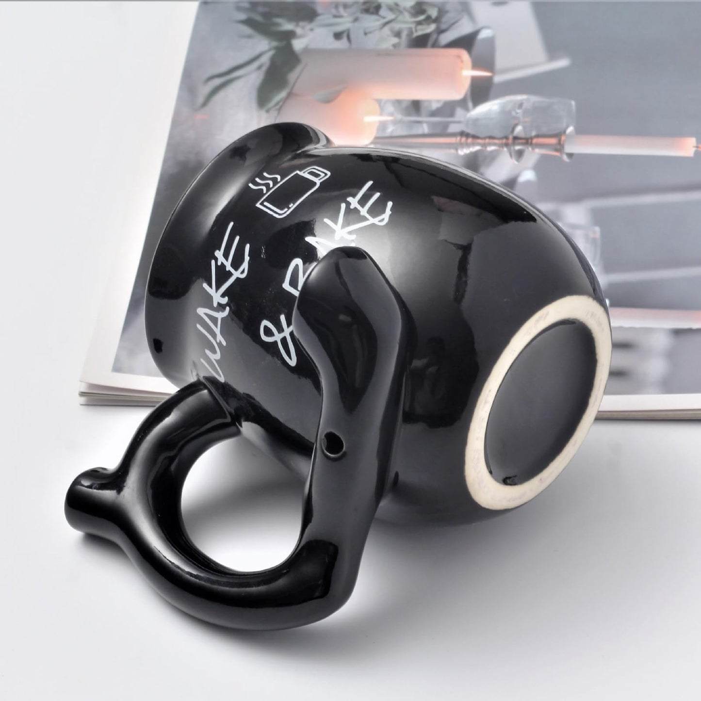 HUUJIDE Novelty Coffee Mug for Dad – Ceramic Cup, 12.5 oz, Black – Father’s Day, Birthday, Christmas Gift for Men, Husband(Father's gift - a mug)