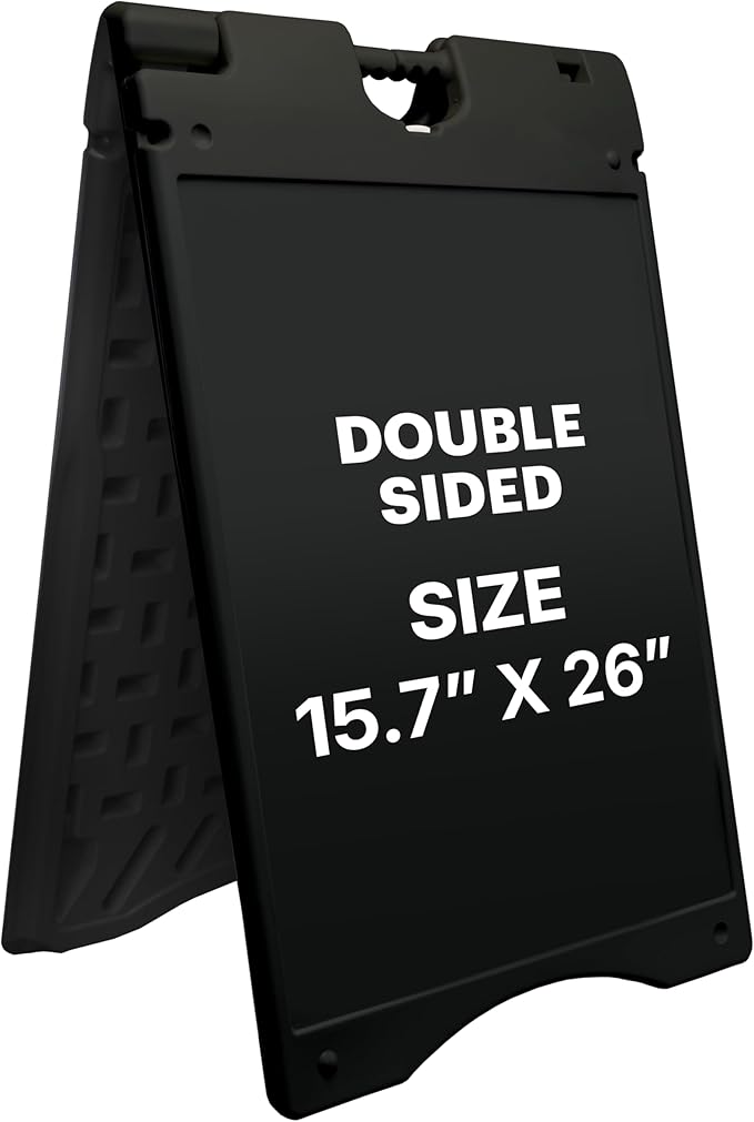 Jumbl A-Frame Signboard 15.7” x 26” Display Surface – Small Outdoor Sandwich Board w/Weather Resistant PVC Sign Protector...