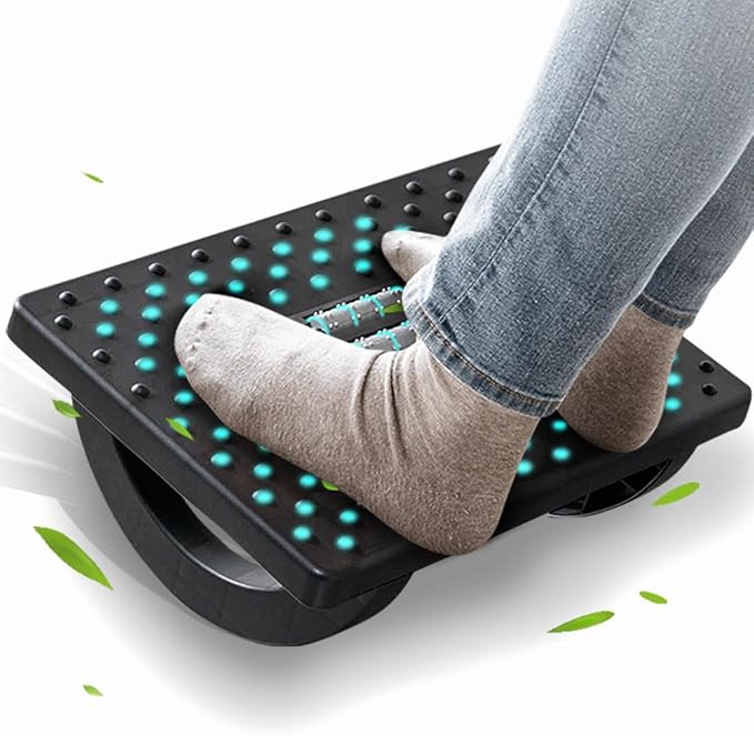 CasaZenith Foot Rest for Under Desk at Work - Ergonomic Foot Stools for Under Office Desk - Rocking Footrest with Roller M...