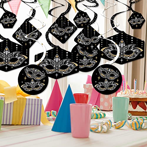 Big Dot of Happiness Masquerade - Venetian Mask Party Hanging Decor - Party Decoration Swirls - Set of 40