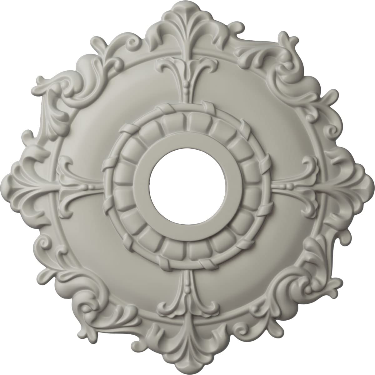 Ekena Millwork Cm18Rlpcf Riley Ceiling Medallion, Pot Of Cream