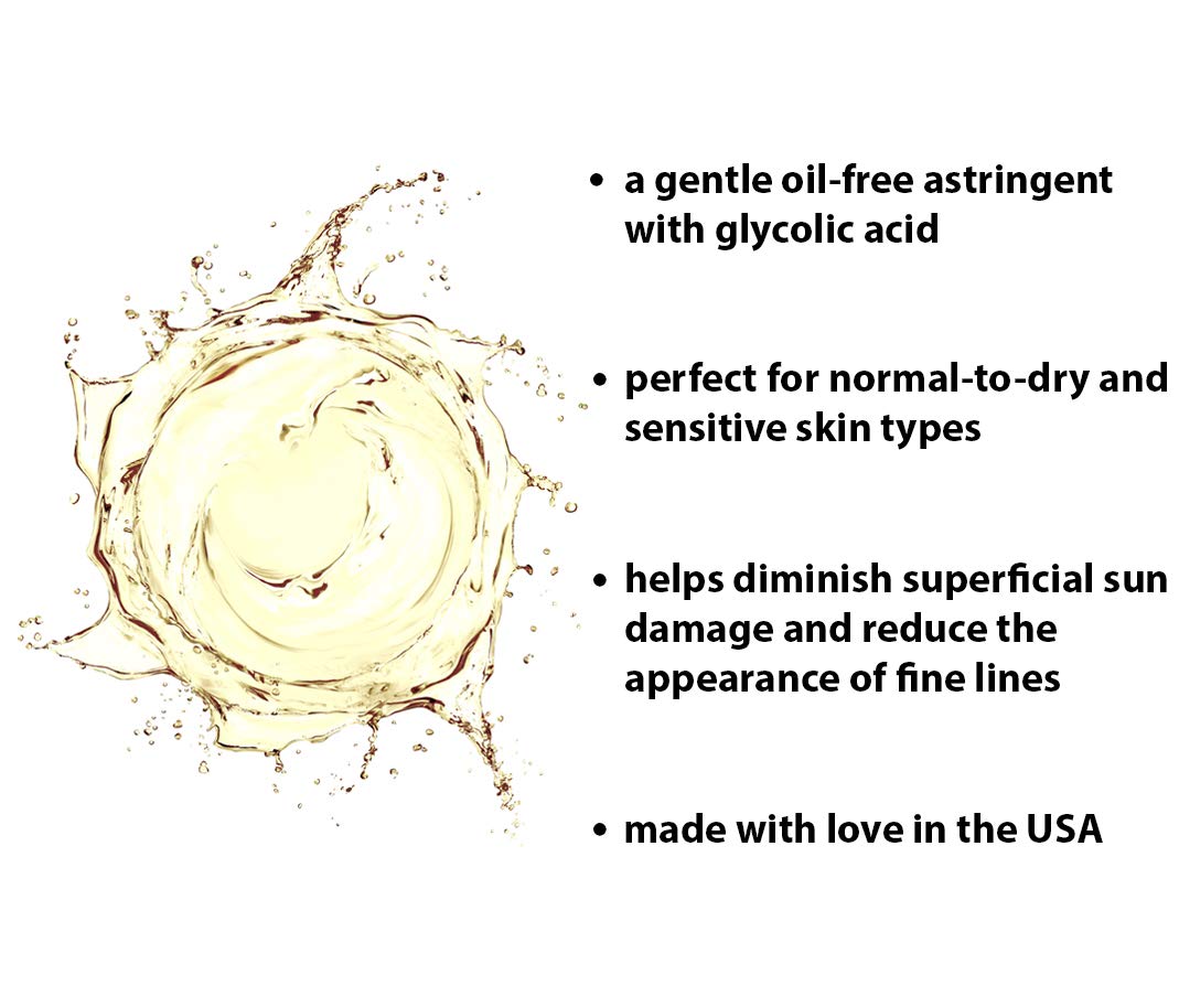 RAYA Ginseng Astringent with AHA 16 oz (G-205) | Gentle Glycolic Facial Toner for Dry and Sensitive Skin | Helps Tighten Pores,
