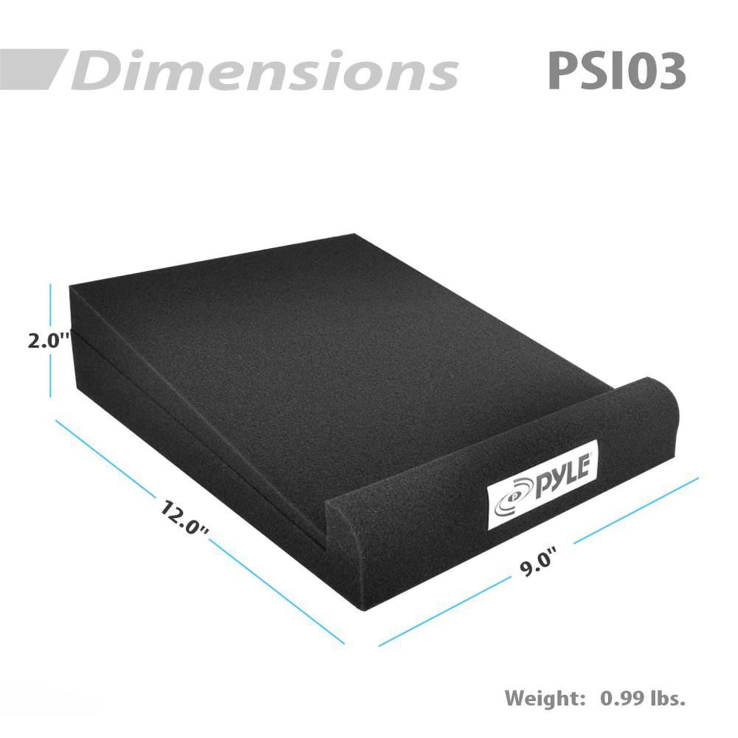 Pyle Sound Dampening Speaker Riser Foam - Audio Acoustic Noise Isolation Platform Pads Recoil Stabilizer For Studio Monitor, Sub