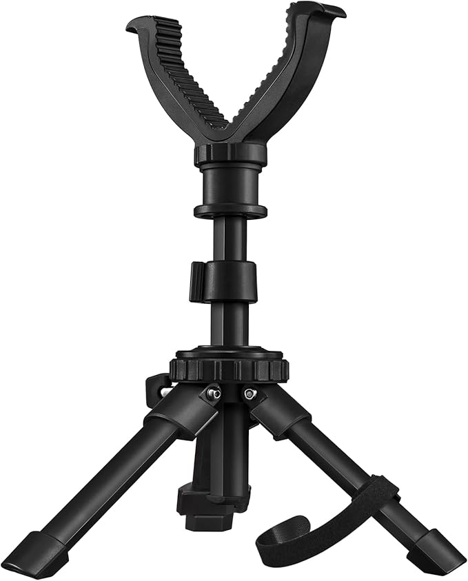 CVLIFE Shooting Rest Tripod - Adjustable Height, 360 Degree Rotation, V Yoke Stand - Portable Rifle Rest for Target Shooting, Hunting and Outdoor Activities