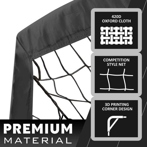 RUNBOW 9x5 ft Portable Kids Soccer Goal for Backyard Adult Junior Large Practice Soccer Net with Carry Bag (9x5FT, 2 Pack, Black)