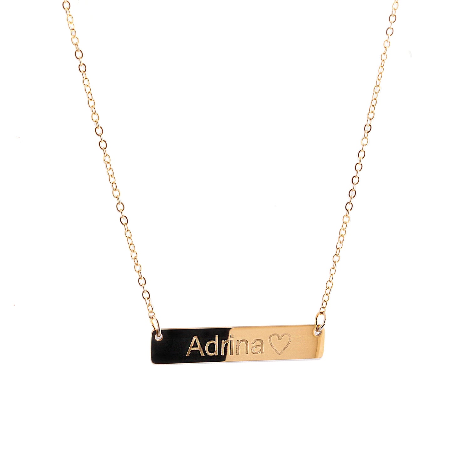 Custom Name Bar Necklace Dainty Handmade Necklace Machine Engraved Personalized Gift Wedding, Birthday Graduation Day