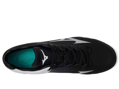 Mizuno Men's Wave Lightrevo Baseball Shoe, Black-White, 9.5