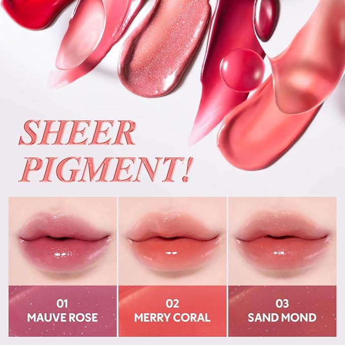 TIRTIR Waterism Tinted Lip Gloss #01 Mauve Rose, 0.14 Fl Oz – Kiss Ready Lipgloss, 12H Long Lasting Non Sticky Natural Tinted Glow Korean Multiuse Cheek and Lip Tint for Women gift