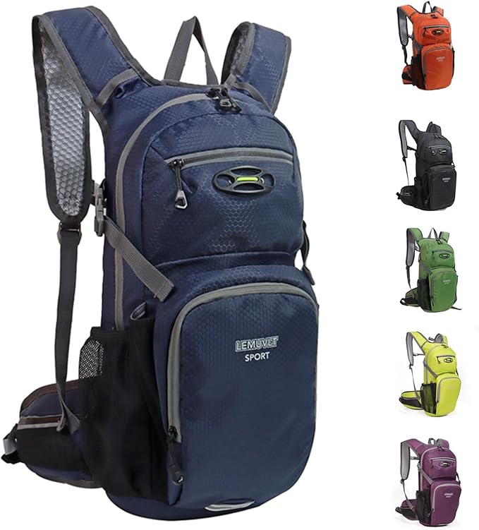 Lemuvlt Hiking Daypack Waterproof Biking Backpack 15L Lightweight Durable Backpack for Ski Snowboarding Running MTB Cycling