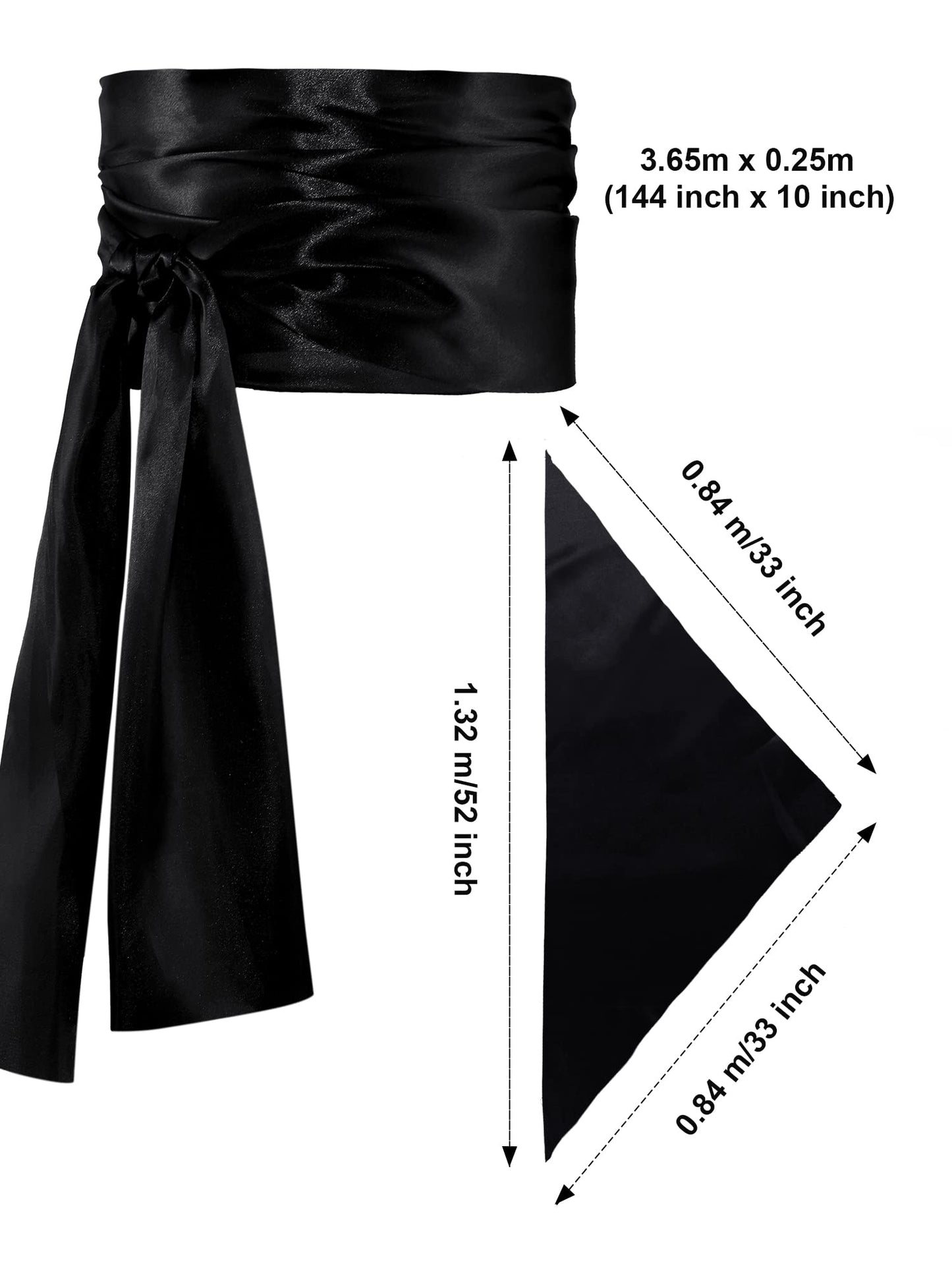 SATINIOR 2 Pieces Pirate Costume Men Women Satin Head Scarf Hat Pirate Costume Accessories for Party (Dark Black)