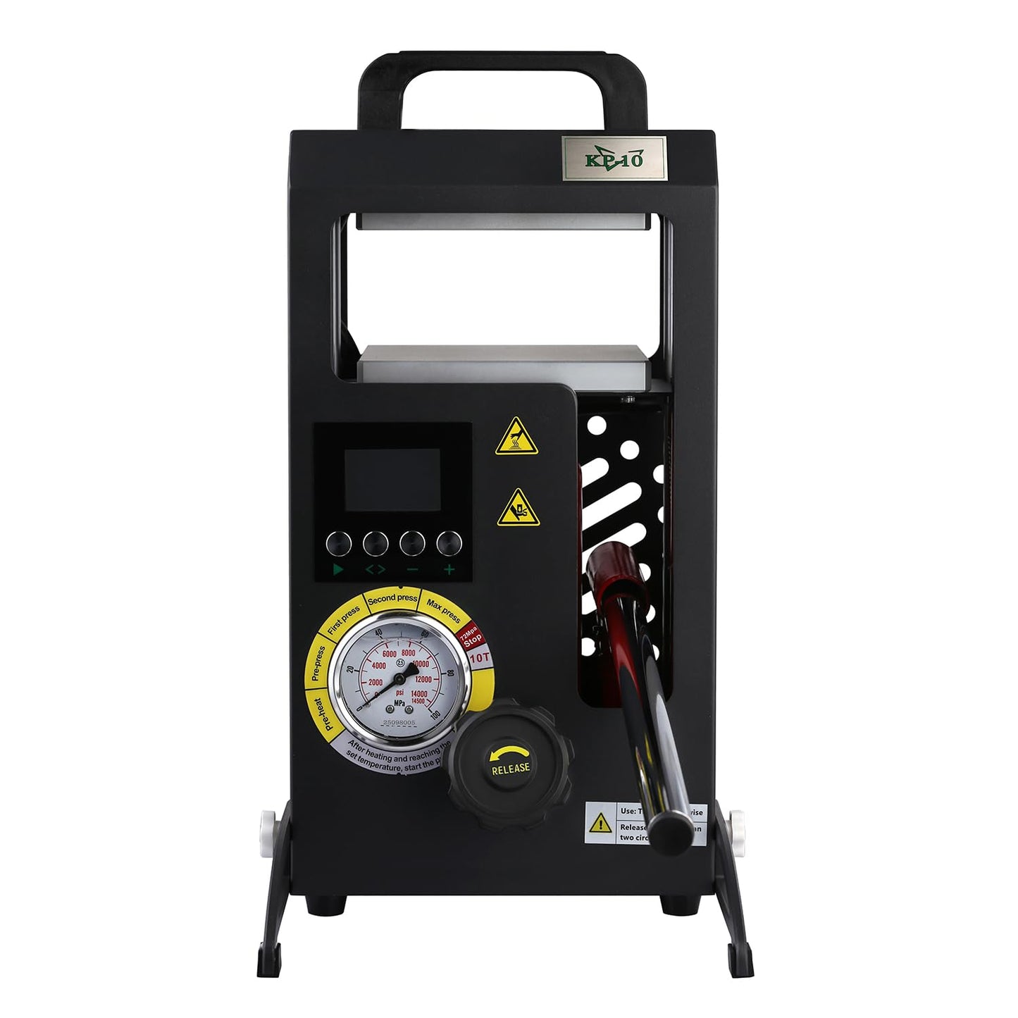 Heat Press Machine with 5.5" X 5.5" Dual Heated Plates 10 Tons Manual Press with LCD Digital Display Screen & Precise Pressure Gauge 110V/220V