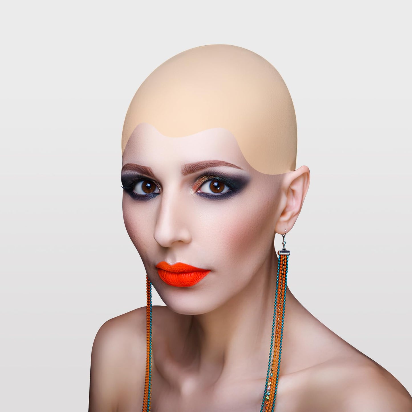 Bouiexye 1/2/3/4 Pcs Bald Cap for Halloween Costumes Makeup Latex Bald Wig Caps for Adults Women Halloween Party Cosplay (Thin, 1)