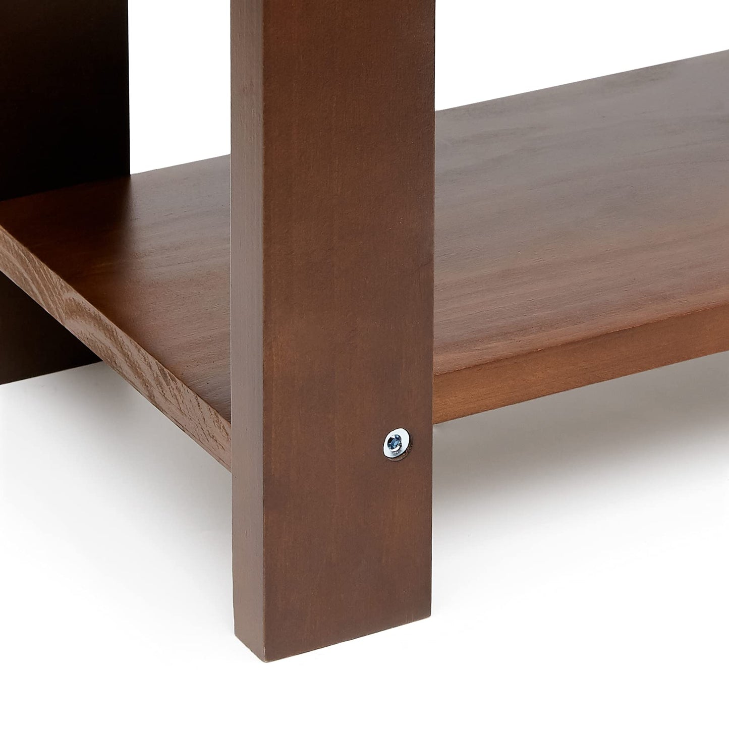 Amazon Basics Solid Pine Wood Entryway Shoe Rack Bench, Espresso, 10.4" D x 27.56" W x 17.72" H