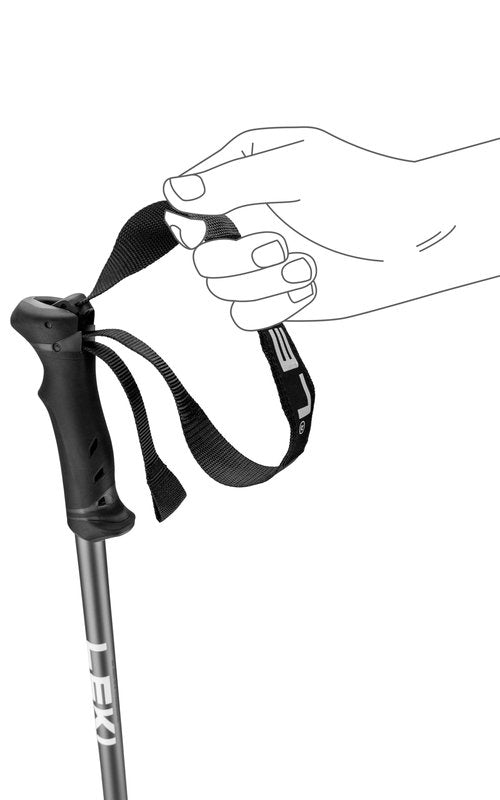 LEKI QNTM Lightweight Aluminum Ski Poles for Alpine Skiing - Black-Llight Anthracite-Cyan - 110 cm