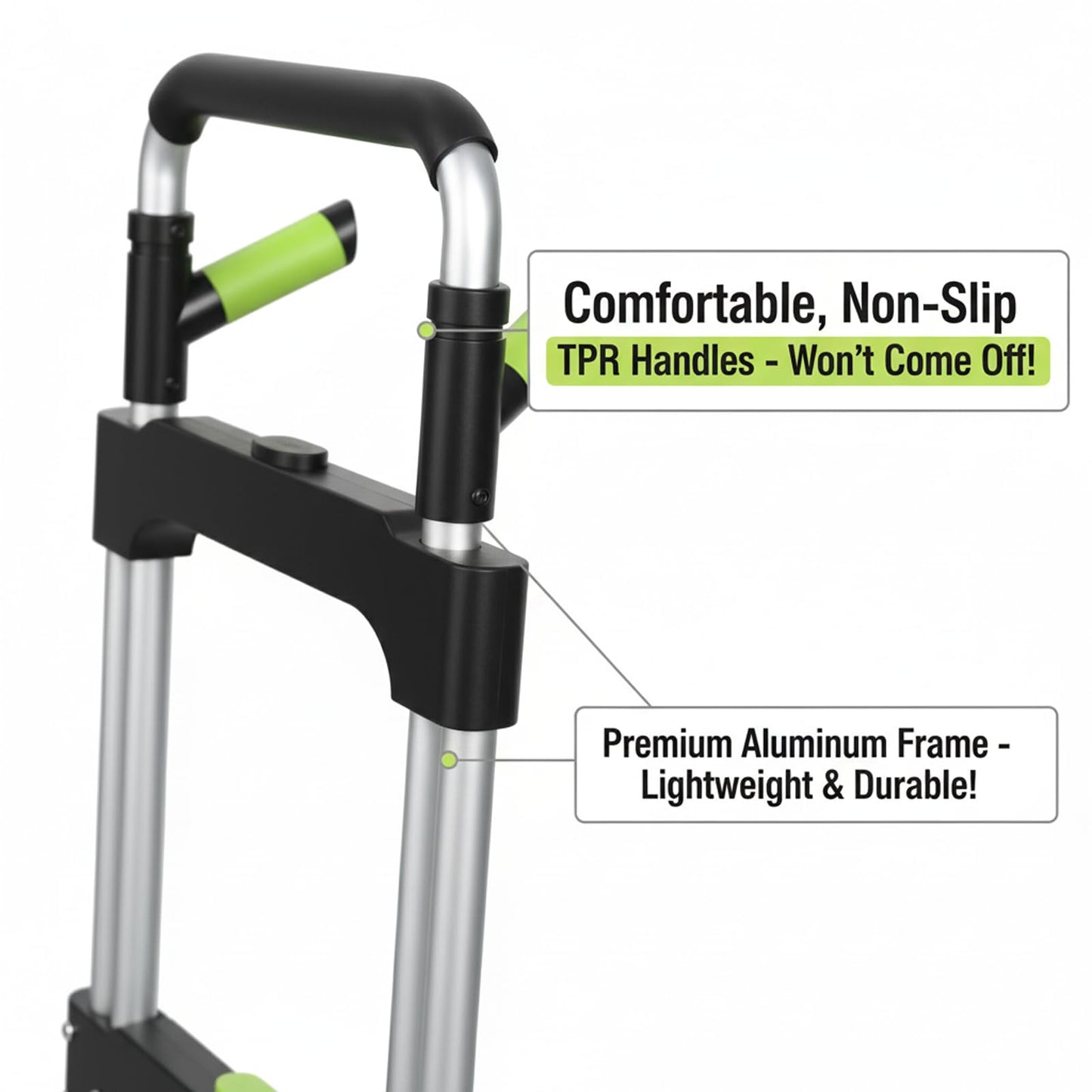 Leeyoung Folding Hand Truck and Dolly,309 lb Capacity Aluminum Portable Cart with Telescoping Handle and PP+EVA Wheels