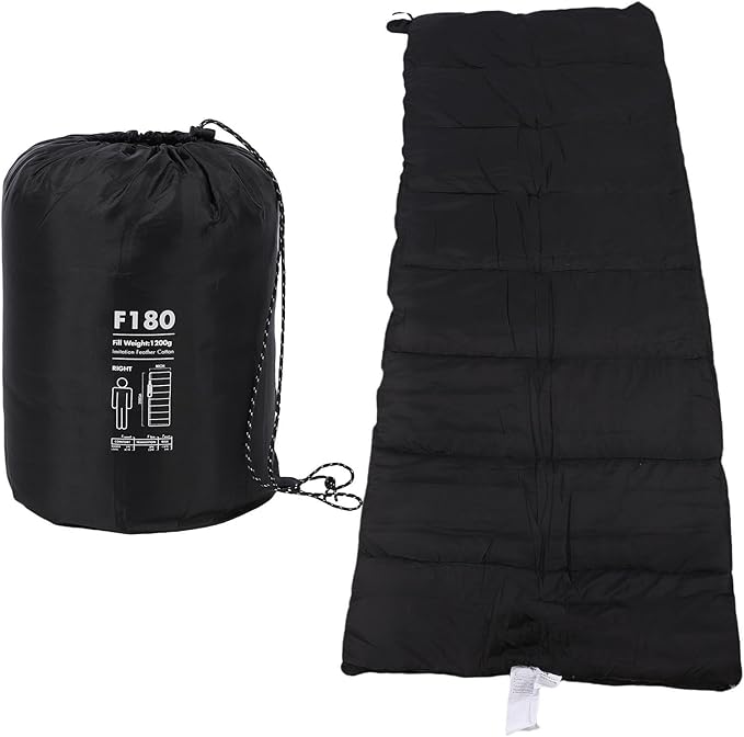 RiToEasysports Sleeping Bag, Camping Sleeping Gear Envelope with Splashproof Pongee Fabric Soft Washed Down Cotton for Hik...