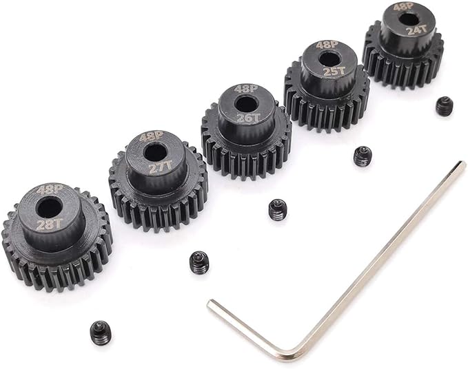 MakerDoIt 48P Pinion Gear Set 3.175mm 48 Pitch 24T 25T 26T 27T 28T RC Parts