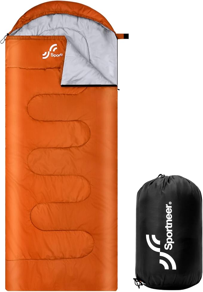 Sportneer Sleeping Bag, 3 Seasons Warm Cold Weather Sleeping Bags for Adults Kids Boys Girls with Compression Sack- Lightw...