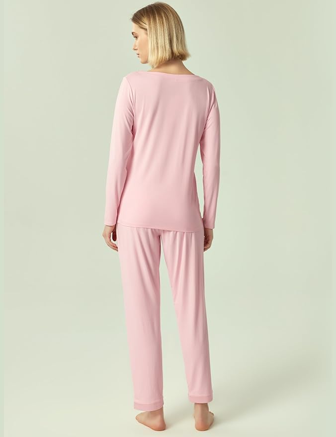GYS Viscose from Bamboo Women's Pajama Sets Super Soft Long Sleeve Sleepwear Comfy Winter Pjs Sets S-4X
