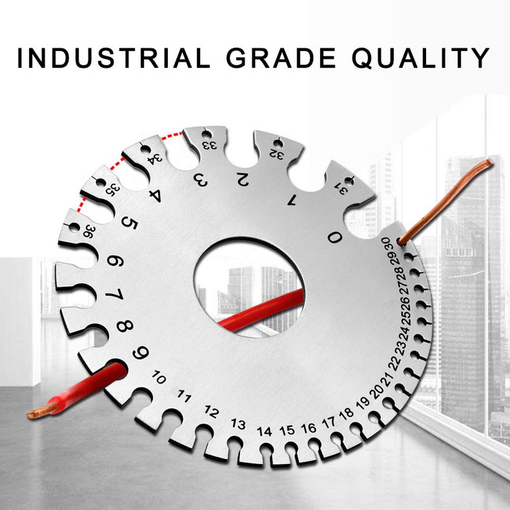 2 Pcs Stainless Steel Thickness Gauges Wire Gauge Measuring Tool, Metal Sheets Welding Tool Round Wire Cable Sheet Thickness Gage and Wire Thickness Gauge