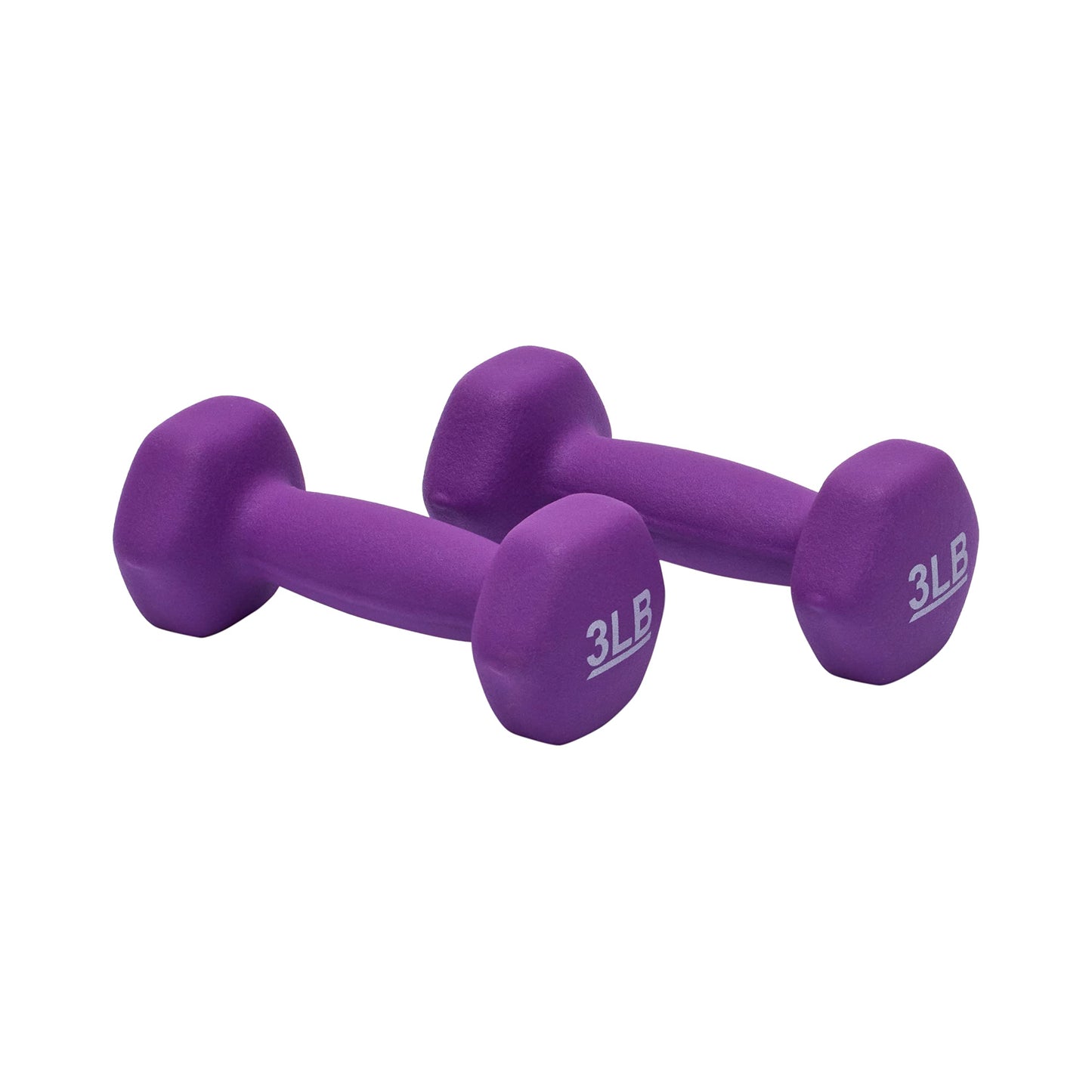 Amazon Basics Neoprene Dumbbell Hand Weights, 3 Pounds, Pair, Purple