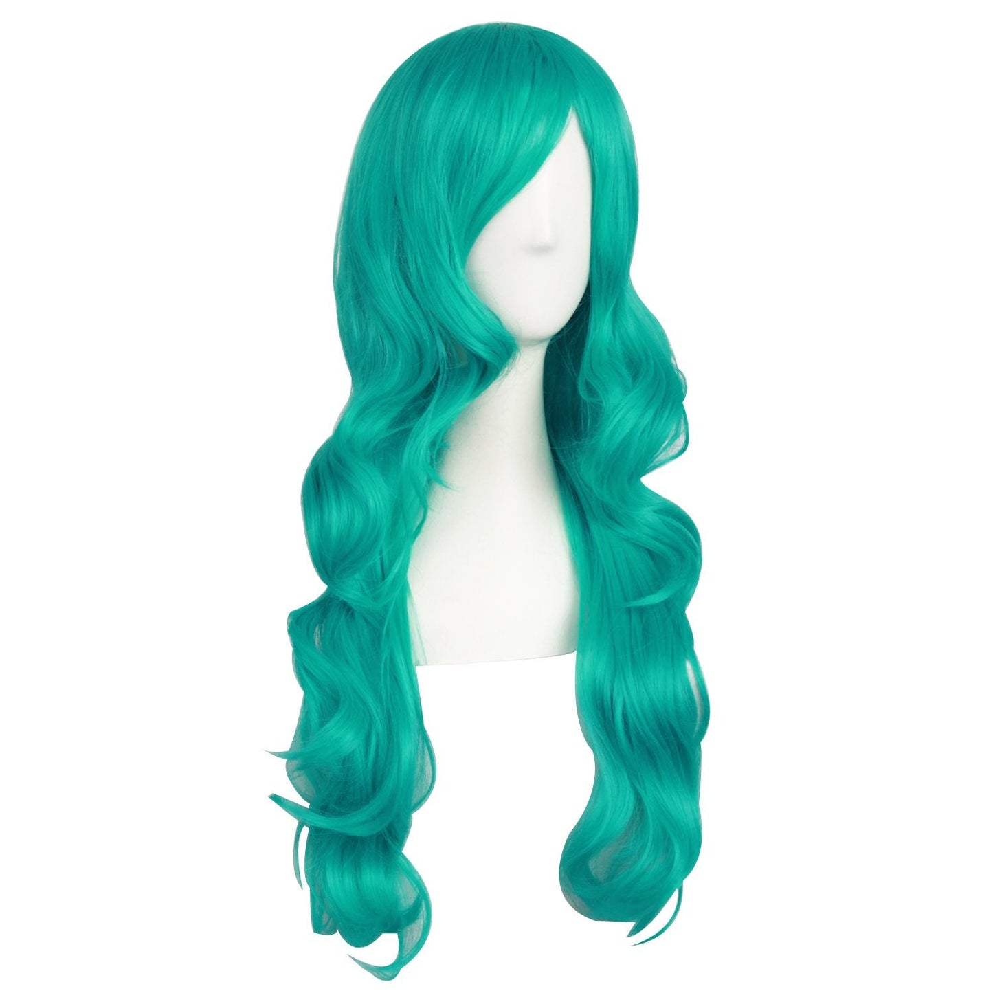 MapofBeauty 24 Inch/60cm Charming Synthetic Fiber Long Wavy Hair Wig Women's Party Full Wig (Dark Teal Green)