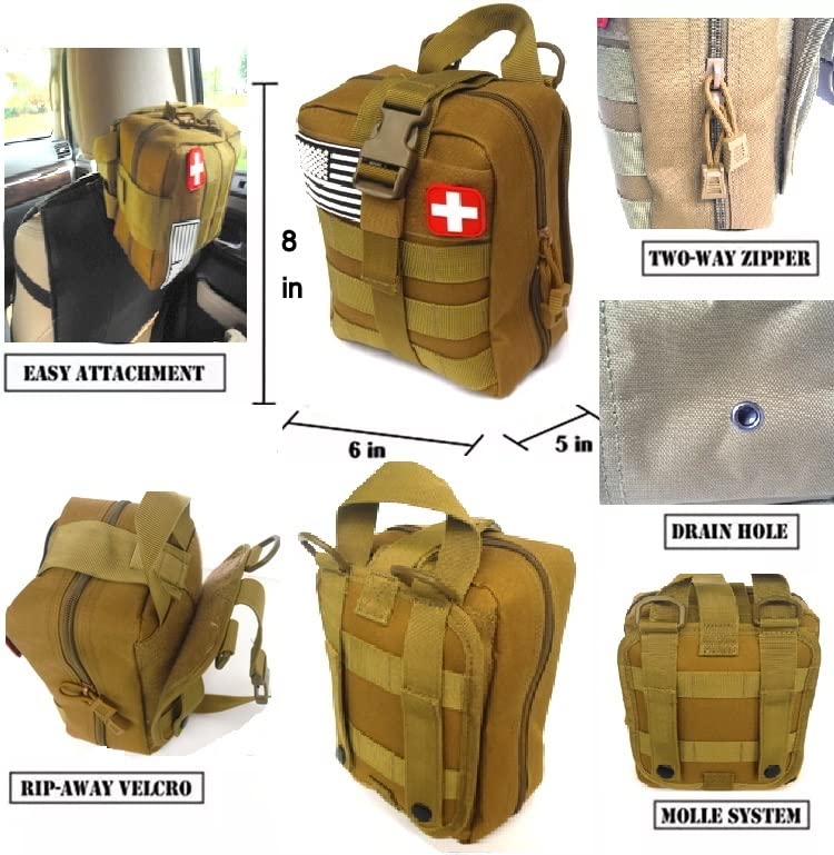 Galaxy 251 Pcs First Aid Kits for Survival Emergency Trauma Military Tactical Medical Hunting Camping Hiking Fishing IFAK ...