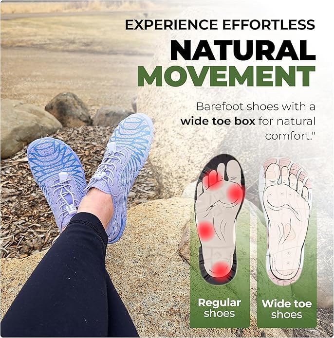 Hike Footwear HF Breathable Wide Toe Barefoot Shoes, Men Women, Non - Slip, Minimalist Athletic Footwear, Walking, Runnin...
