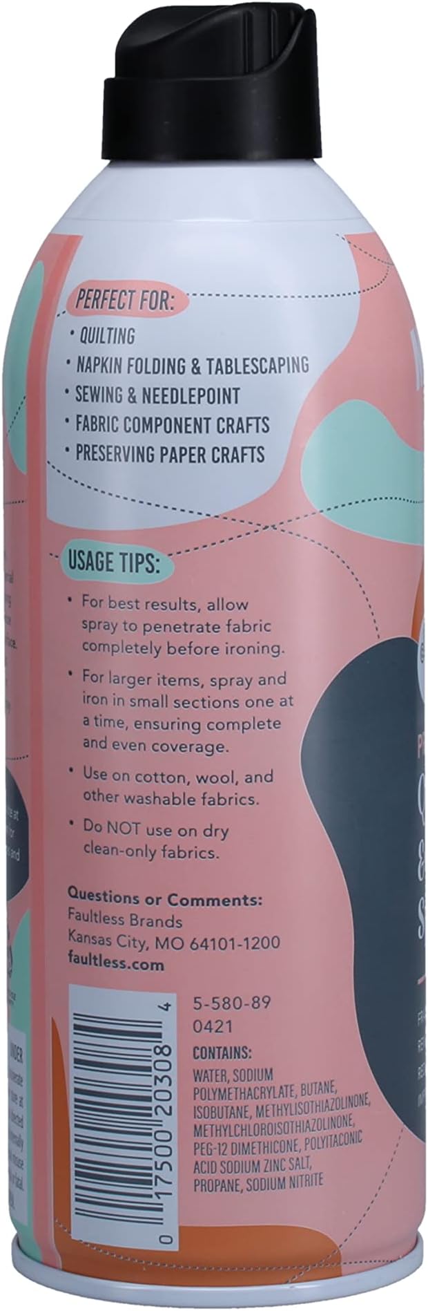 Magic Premium Quilting & Crafting Spray Can – Fabric Spray for Cutting, Creasing, & Sewing – Best Press Spray Starch for Quilting to Flatten Seams & Wrinkles – Wrinkle Spray (15oz Aerosol)