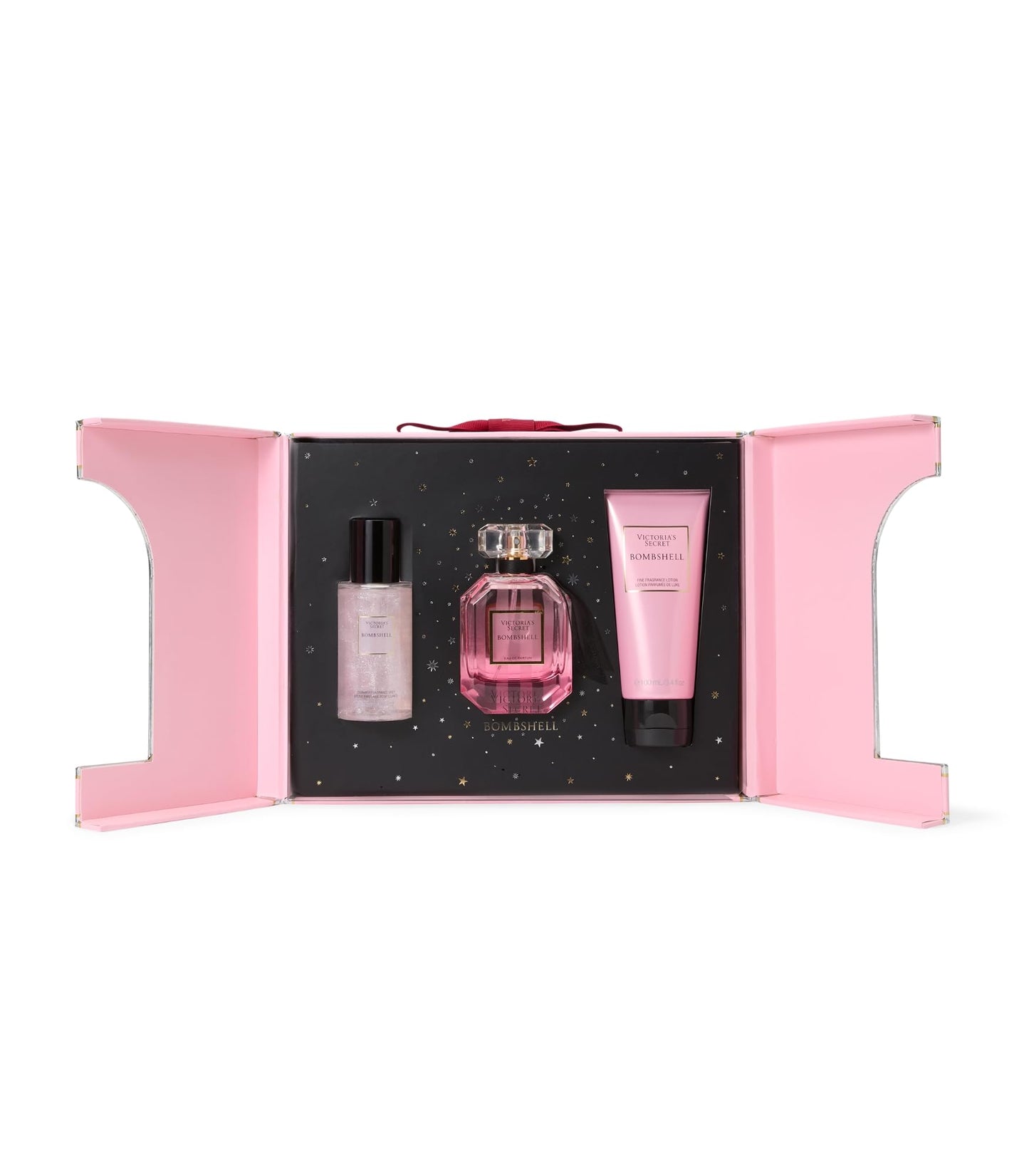 Victoria's Secret Bombshell 3 Piece Luxe Fragrance Gift Set: 1.7 oz. Eau de Parfum, Travel Lotion & Shimmer Mist