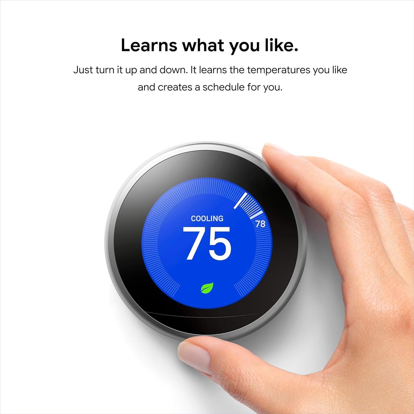 Google Nest Learning Thermostat - 3rd Gen - Programmable Smart Thermostat for Home - Compatible with Alexa (Stainless Steel)