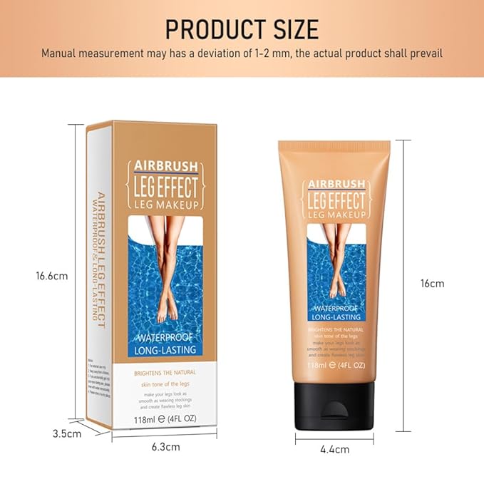 2Pcs Leg Effect Waterproof Makeup, Long-Lasting, Natural Leg Coverage, Body Foundation to Cover Vein, Tattoo and Flaw (02#Medium, 2Pcs)