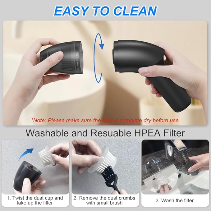 4.3Kpa Keyboard Vacuum Cleaner Portable Computer Vacuum Handheld Vacuum Cleaner Cordless Dust Cleaner for Car Sewing Machine Pet Hairs Crumbs Laptop Desktop Piano