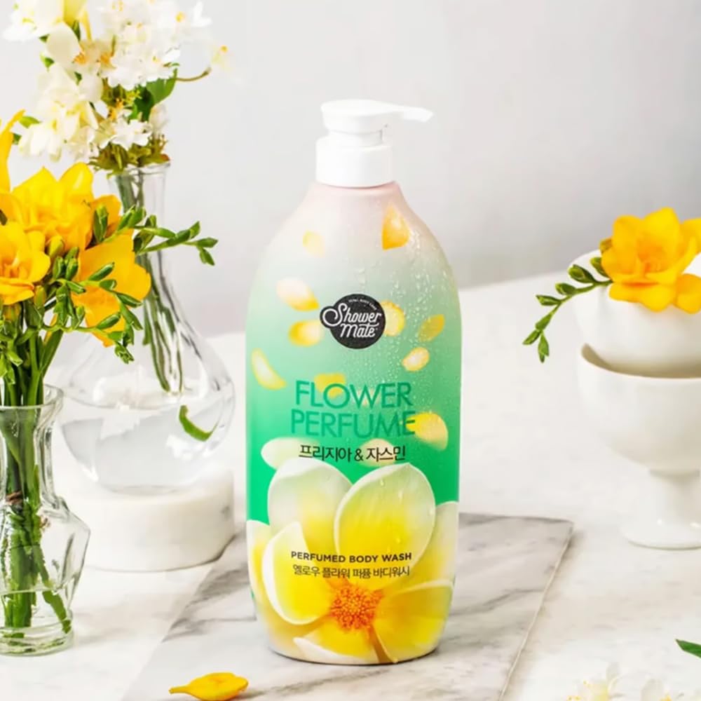 SHOWERMATE Flower Perfume Body Wash 40.57 fl oz / 1.2 L (Yellow - Freesia & Jasmine)