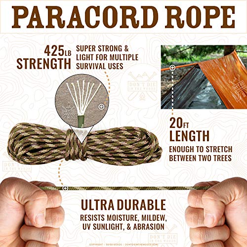 Don't Die In The Woods - Survival Tent - Made with Extra-Thick Space Blanket Thermal Mylar - Emergency Shelter Tube Tent -...