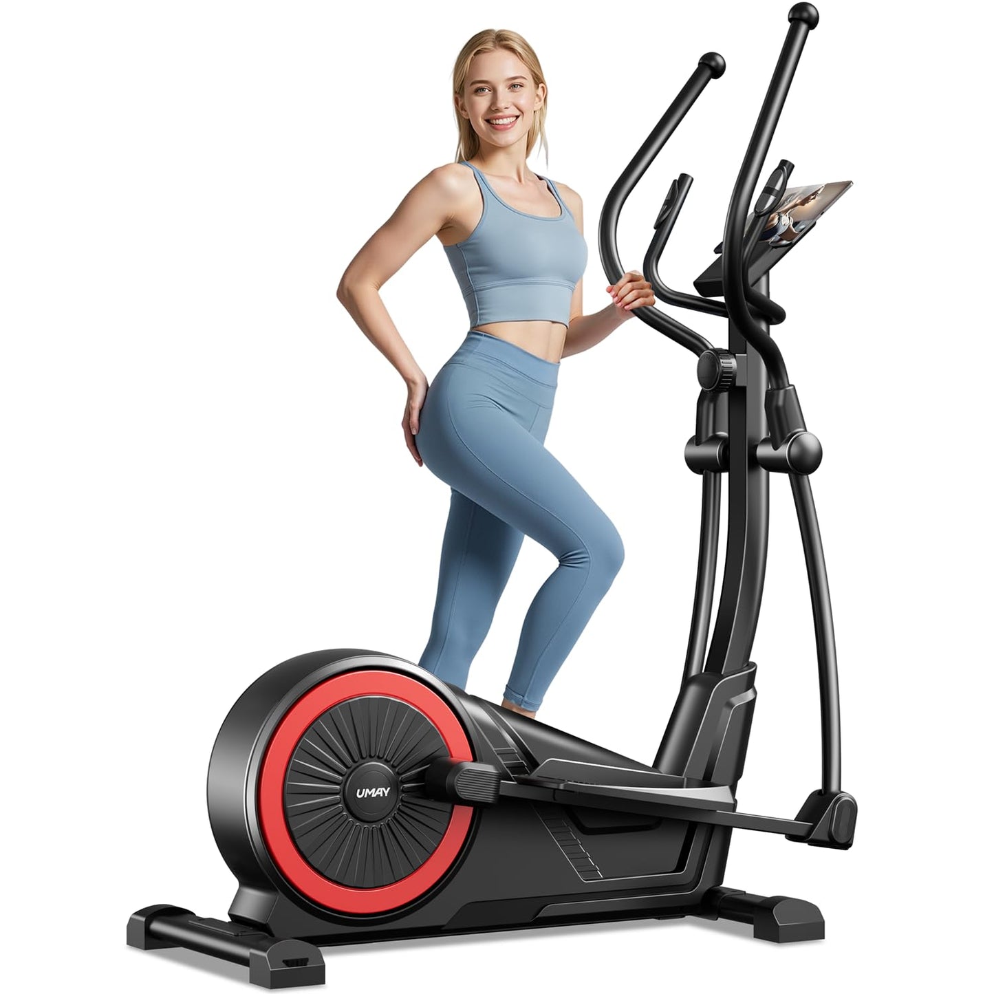 Elliptical Exercise Machine with 15.5" Stride & Heart Rate Grips, Silent Magnetic Elliptical Trainer for Home with 16 Levels Resistance and LCD Monitor,350 LBS Weight Capacity