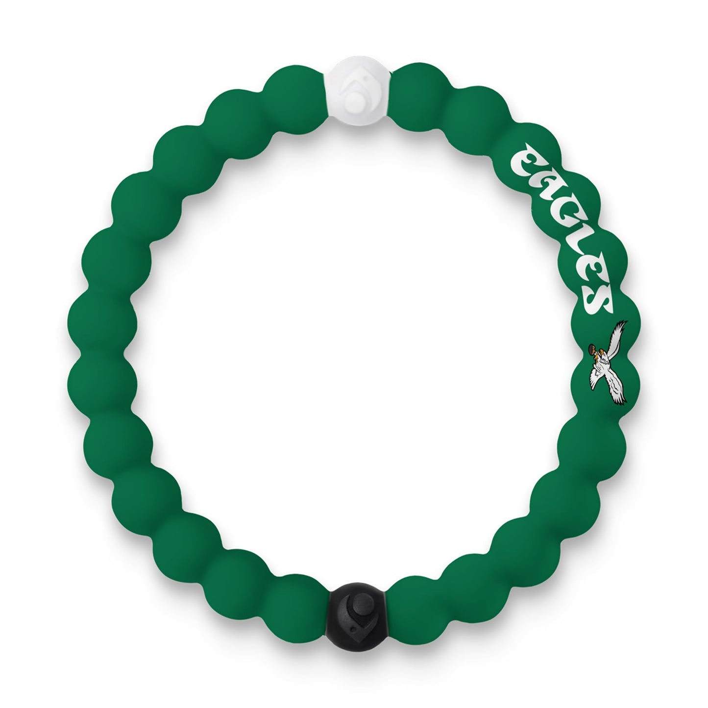 Lokai NFL Football Collection Silicone Beaded Bracelet, Philadelphia Eagles Home Field - Extra Large, Green