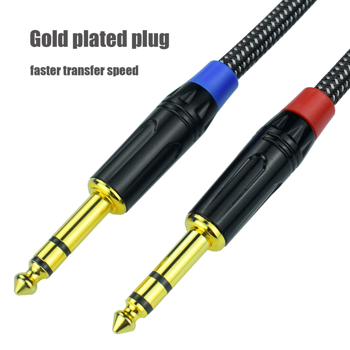 Ihurllu Balanced 1/4 Trs To Xlr Male Patch Cable, 10Feet Quarter Inch 6.35Mm To 3Pin Xlr Male Microphone Cable, Heavy Duty Nylon