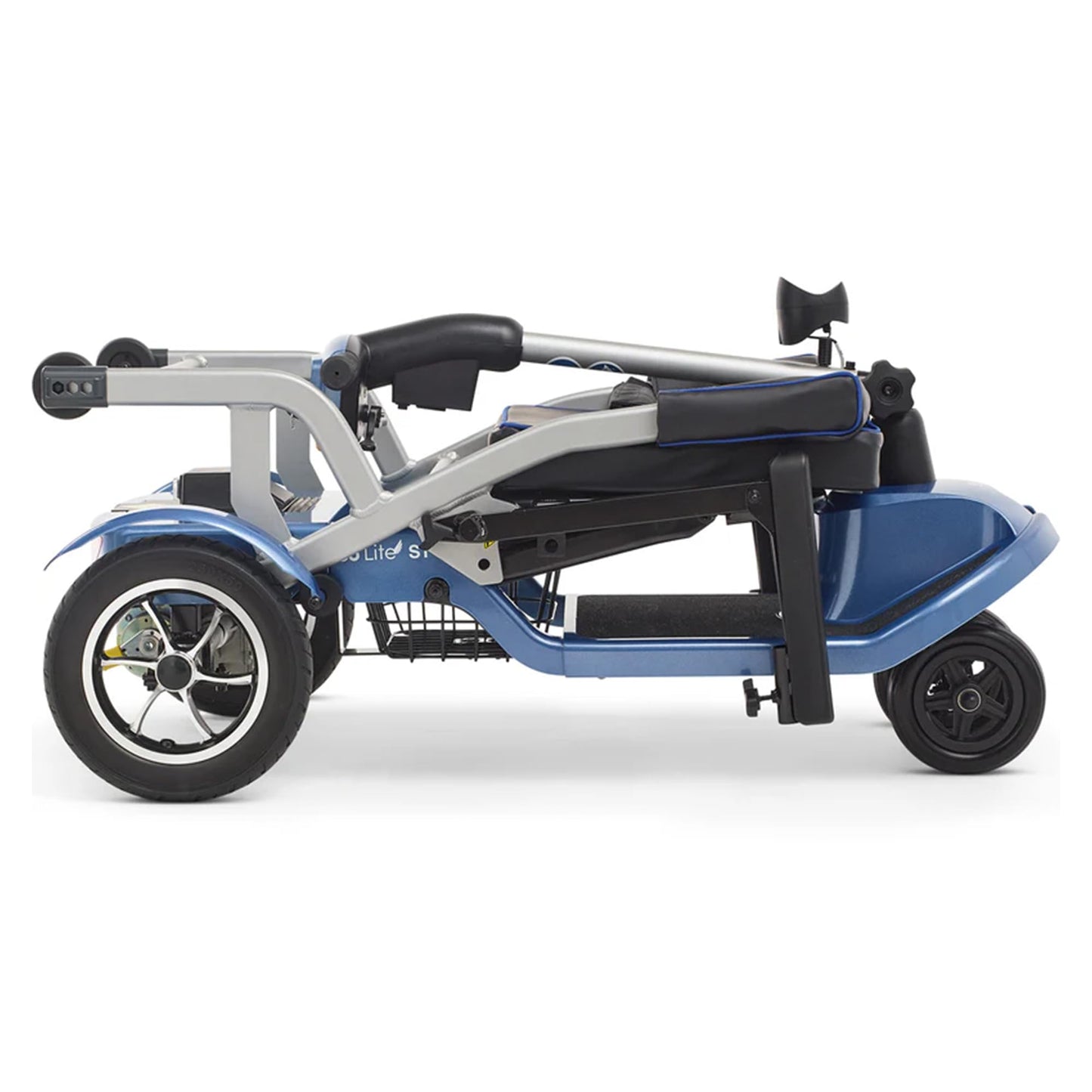 Journey So Lite Folding Power Scooter, 5 mph Max Adjustable Speed, 8-Mile Range, 24V Lithium Battery, Lightweight & Portable for Mobility, Blue