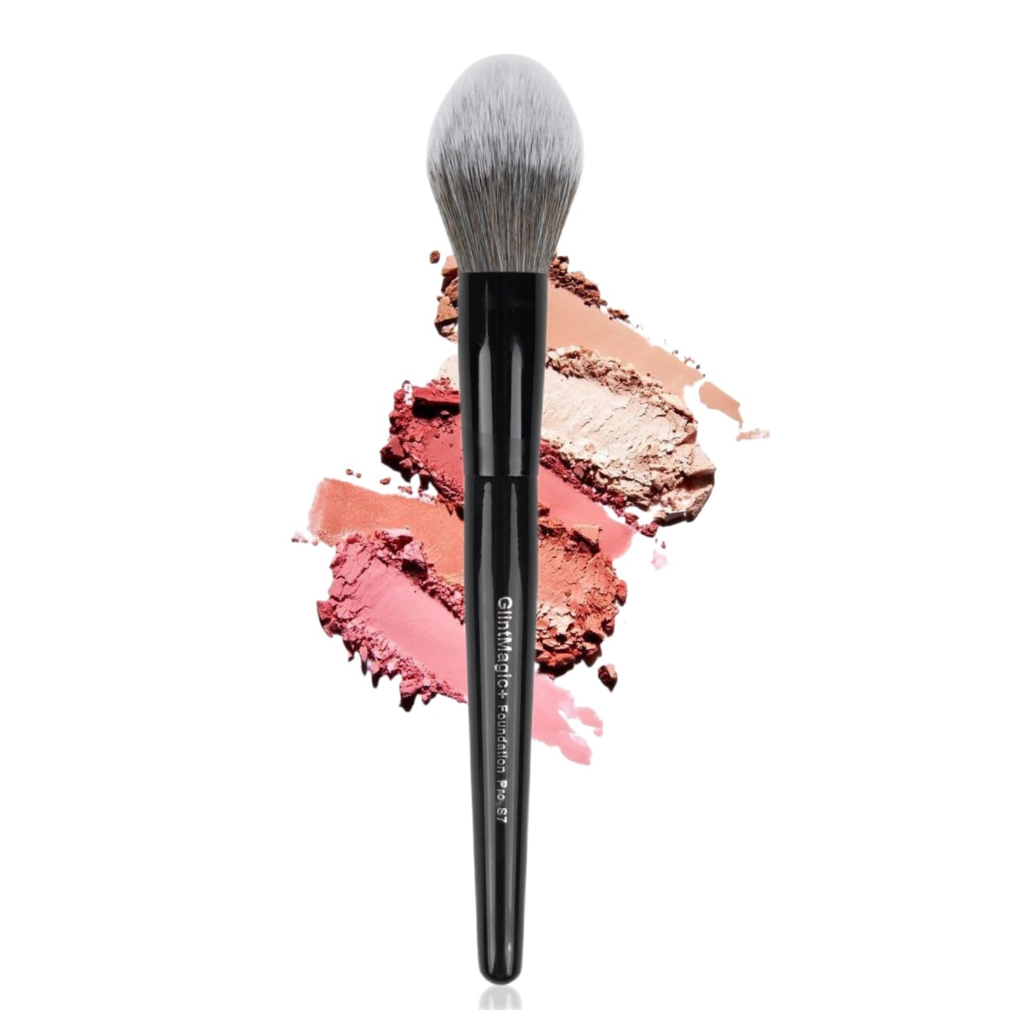 GlintMagic+ Professional Powder Brush for Loose/Pressed Powder, Tapered Setting Powder Brush, Ultra-Soft Bristles Use for Blush